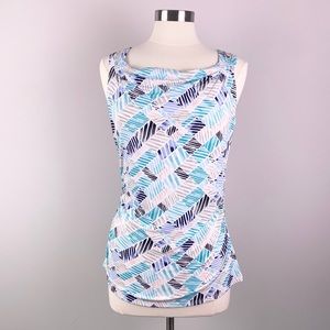 NWT White House Black Market Sleeves Print Blouse